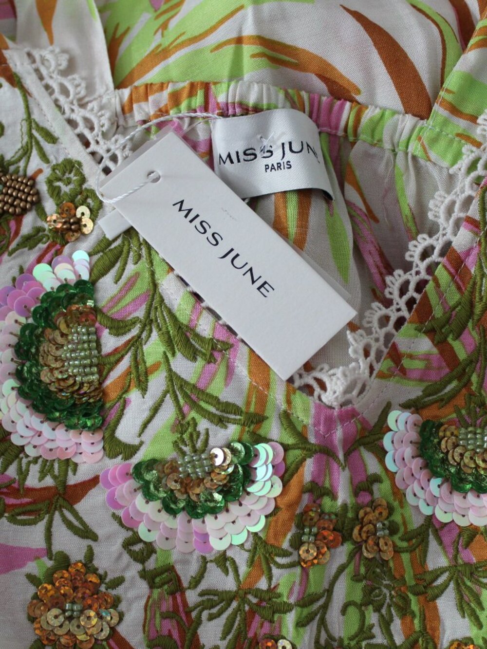 NWT MISS JUNE Paris Isla V-Neck Sequin Maxi Cover Up Dress One Tie Bow One Size - Picture 3 of 7